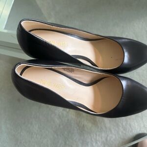 Black Leather Platform Pumps Nine West